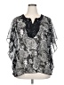 Overdrive 100% Polyester Silver 3/4 Sleeve Blouse Size 2X - photo 1