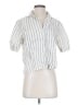 Everlane Stripes Silver White Short Sleeve Blouse Size XS - photo 1