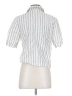 Everlane Stripes Silver White Short Sleeve Blouse Size XS - photo 2