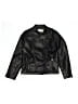 Assorted Brands Solid Black Faux Leather Jacket Size 7 - 8 - photo 1