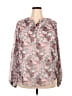 Unbranded 100% Polyester Floral Pink 3/4 Sleeve Blouse Size 2X - photo 1