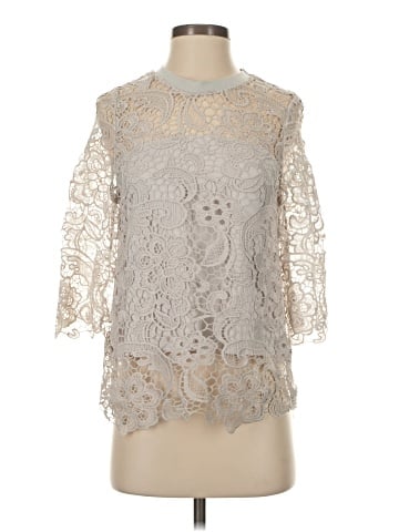 Zara W&B Collection 3/4 Sleeve Blouse (view 1)