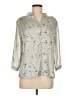 Unbranded 100% Polyester Floral Green 3/4 Sleeve Blouse Size M - photo 1