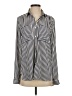 Bleuh Ciel 100% Polyester Stripes Silver Long Sleeve Blouse Size S - photo 1