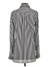 Bleuh Ciel 100% Polyester Stripes Silver Long Sleeve Blouse Size S - photo 2