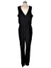 Bisou Bisou 100% Polyester Solid Black Jumpsuit Size L - photo 1