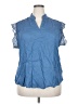 Amaryllis 100% Cotton Blue Sleeveless Blouse Size 2X - photo 1