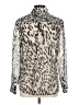 Chico's 100% Polyester Animal Print Silver Long Sleeve Blouse Size Med (1) - photo 2