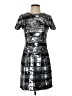 Aidan Mattox 100% Polyester Metallic Silver Cocktail Dress Size 2 - photo 1
