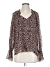 Sen 100% Polyester Animal Print Brown Long Sleeve Blouse Size XS (0) - photo 1