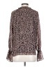 Sen 100% Polyester Animal Print Brown Long Sleeve Blouse Size XS (0) - photo 2