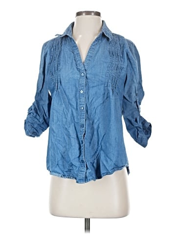 Gloria Vanderbilt 3/4 Sleeve Button-Down Shirt (view 1)