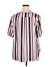 Perseption Concept Stripes Silver Short Sleeve Blouse Size 3X - photo 2