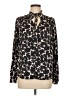 Gap 100% Polyester Print Black Long Sleeve Blouse Size M - photo 1