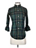 Gretchen Scott Designs 100% Polyester Plaid Green 3/4 Sleeve Blouse Size S - photo 1