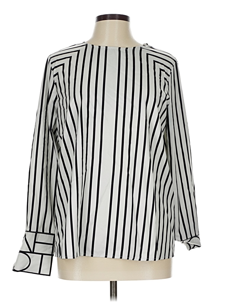 Pre-owned Shein Long Sleeve Blouse In Black