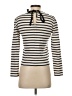 A.L.C. 100% Cotton Stripes Ivory Turtleneck Sweater Size XS - photo 2
