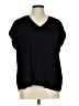Modern Works 100% Polyester Black Short Sleeve Blouse Size L - photo 1
