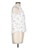 Como Black 100% Rayon White Sleeveless Blouse Size L - photo 4