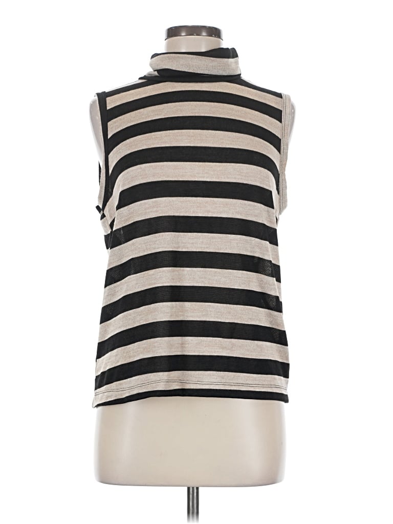 Pre-owned Sam & Lavi Sleeveless Top Gray High Neck Tops