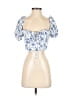Shein 100% Polyester Blue Short Sleeve Blouse Size 4 - photo 1