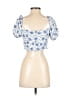 Shein 100% Polyester Blue Short Sleeve Blouse Size 4 - photo 2