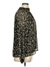Lush 100% Polyester Floral Black Long Sleeve Blouse Size XL - photo 4