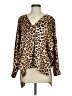 Ivy Jane 100% Rayon Animal Print Brown Long Sleeve Blouse Size XS - photo 1