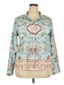 Unbranded Paisley Teal Long Sleeve Blouse Size XXL - photo 1