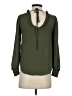 Ann Taylor LOFT 100% Polyester Green Long Sleeve Blouse Size XXS - photo 2