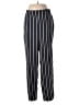 Ann Taylor 100% Polyester Stripes Black Casual Pants Size M - photo 1