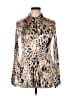 Komarov Animal Print Brown Long Sleeve Blouse Size XL (4) - photo 1
