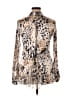 Komarov Animal Print Brown Long Sleeve Blouse Size XL (4) - photo 2