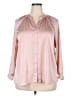 Woolworths 100% Polyester Pink Long Sleeve Blouse Size 18 - photo 1