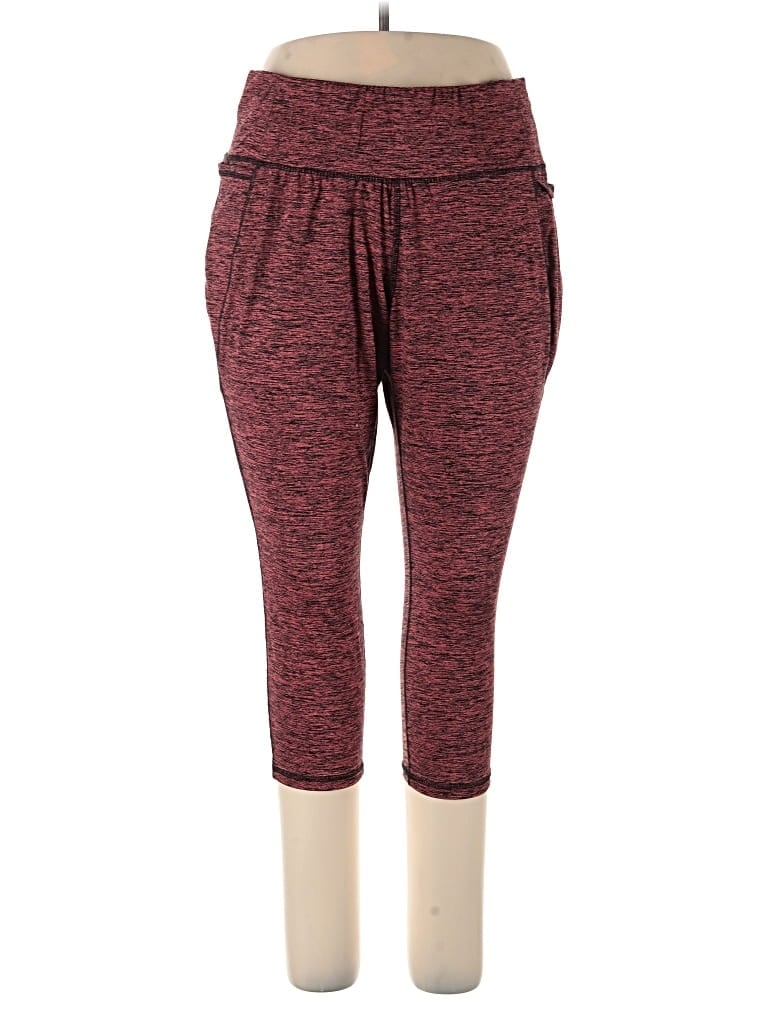 Pre-owned Livi Active Pants In Burgundy