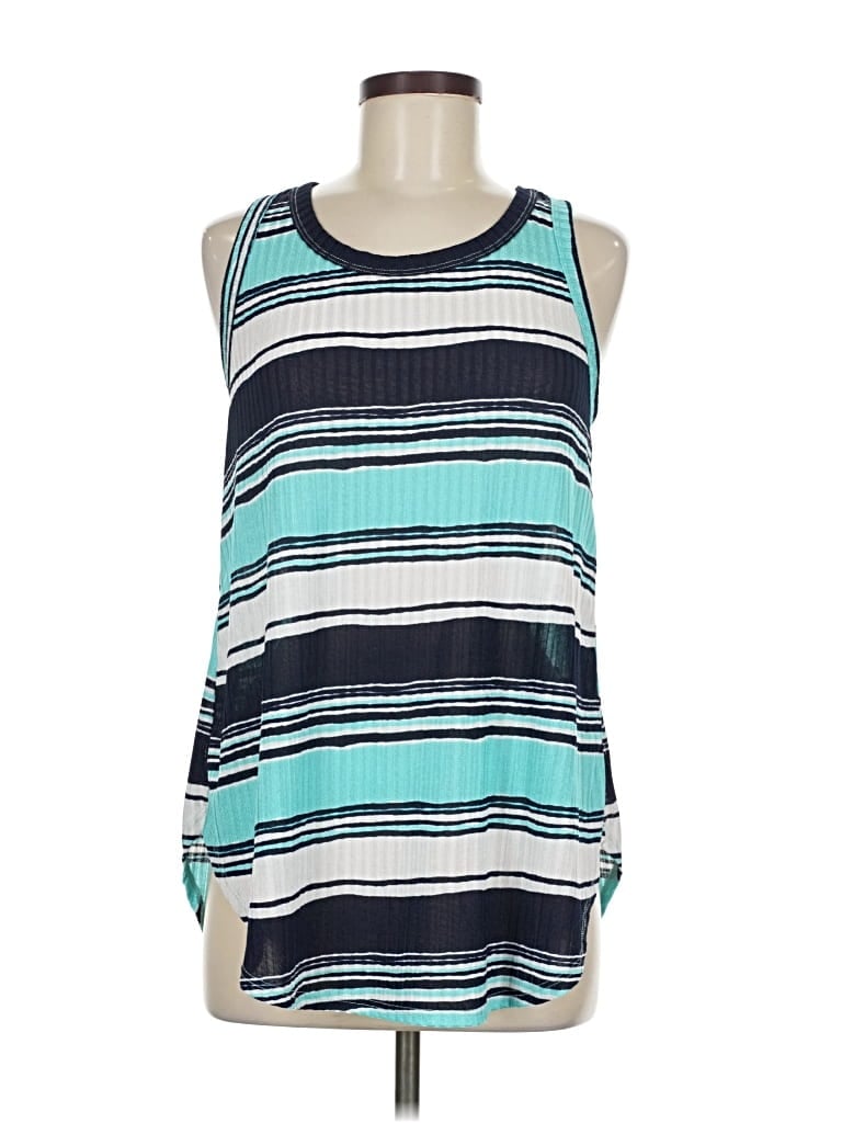 Pre-owned Mts Tank Top Blue Halter Neckline Tops