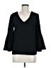 H&M 100% Polyester Black 3/4 Sleeve Blouse Size 6 - photo 1