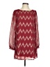 Everly 100% Polyester Chevron-herringbone Burgundy Casual Dress Size S - photo 1