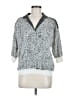 Assorted Brands Animal Print Silver 3/4 Sleeve Blouse Size M - photo 1