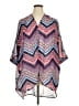 She's Cool 100% Polyester Chevron-herringbone Blue 3/4 Sleeve Blouse Size 1X - photo 1