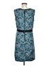Ann Taylor LOFT 100% Polyester Paisley Teal Cocktail Dress Size 6 - photo 2