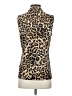 Anne Klein Animal Print Gold Sleeveless Button-Down Shirt Size S - photo 2