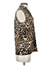 Anne Klein Animal Print Gold Sleeveless Button-Down Shirt Size S - photo 4