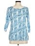 Sno Skins 100% Polyester Blue 3/4 Sleeve Blouse Size M - photo 1