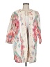 Chico's 100% Linen Print Ivory Coat Size Med (1) - photo 1