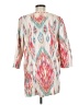 Chico's 100% Linen Print Ivory Coat Size Med (1) - photo 2