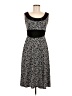 Perceptions 100% Polyester Animal Print Black Casual Dress Size 6 (petite) - photo 1