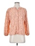 Elizabeth and James 100% Polyester Animal Print Orange Long Sleeve Blouse Size XS - photo 1