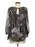 Context 100% Polyester Silver 3/4 Sleeve Blouse Size S - photo 2