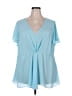 Torrid Blue Short Sleeve Blouse Size 3X Plus (3) - photo 1